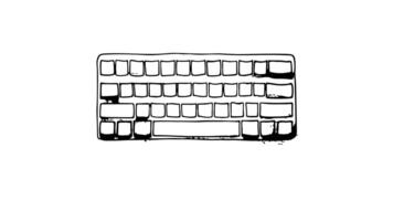 Animation forms a keyboard icon sketch video
