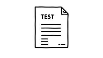 Animation forms a sketch of the exam paper icon video
