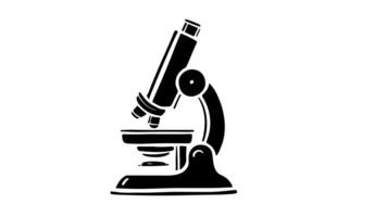 Animation forms a sketch of a microscope icon video