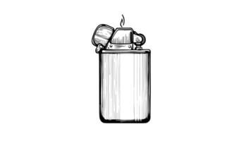 Animation forms a sketch of a lighter icon video