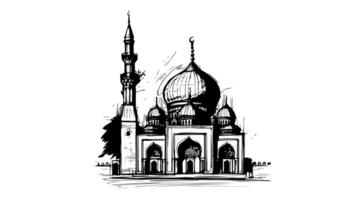 Animation forms a sketch of a mosque icon video