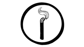 Animation forms a sketch of a cigarette icon video