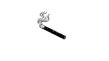 Animation forms a sketch of a cigarette icon video