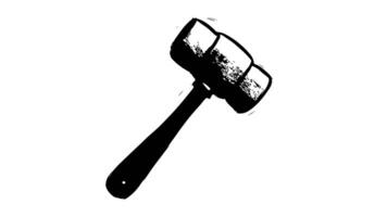 Animation forms a sketch of a hammer icon video