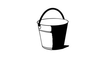 Animation forms a sketch of a bucket icon video