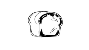 Animation forms a sketch of a bread icon video