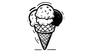 Animation forms a sketch of an ice cream icon video
