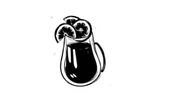 Animation forms a sketch of an orange ice icon video