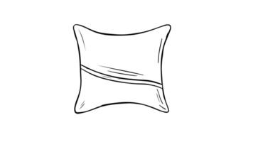 Animation forms a sketch of a pillow icon video