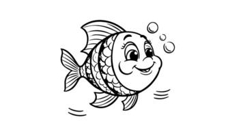 Animation forms a sketch of a fish icon video