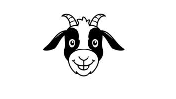 Animation forms a sketch of a goat icon video