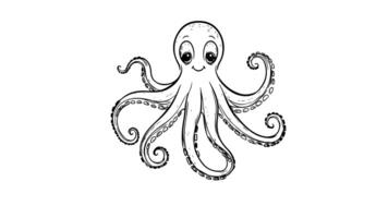 Animation forms a sketch of an octopus icon video