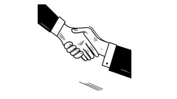 Animation forms a sketch of a shaking hands icon video