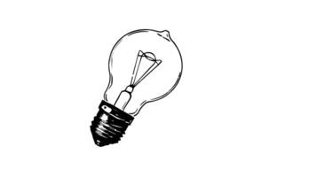 Animation forms a sketch of a light bulb icon video