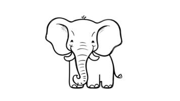 Animation forms a sketch of an elephant icon video
