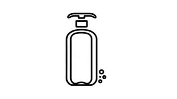 Animation forms a sketch of a soap bottle icon video