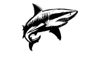 Animation forms a sketch of a shark icon video