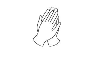 animation forming a sketch of a high-five hand icon video