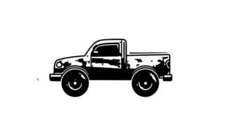 Animation forms a sketch of a truck icon video