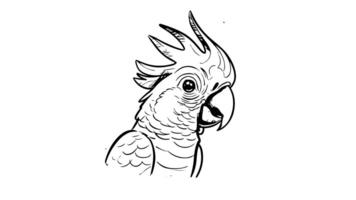 Animation forms a sketch of the parrot icon video