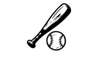 Animation forms a sketch of a baseball bat icon video