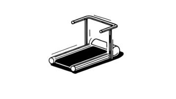 Animation forms a sketch of a treadmill icon video