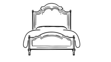 Animation forms a sketch of a bed icon video