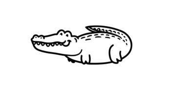 Animation forms a sketch of a crocodile icon video