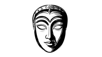 Animation forms a sketch of a mask icon video