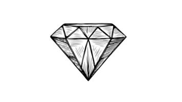 Animation forms a sketch of a diamond icon video