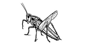 Animation forms a sketch of a grasshopper icon video