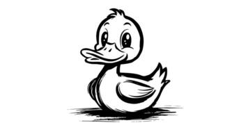 Animation forms a sketch of a duck icon video