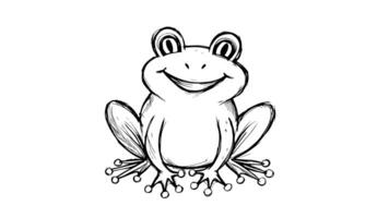 Animation forms a sketch of a frog icon video