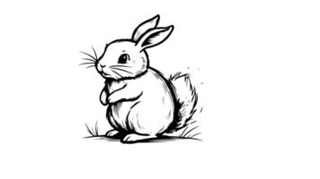 Animation forms a sketch of a rabbit icon video