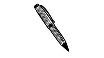 Animation forms a sketch of a pen icon video
