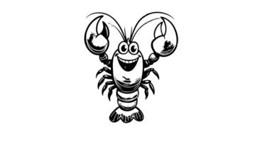 Animation forms a sketch of a lobster icon video