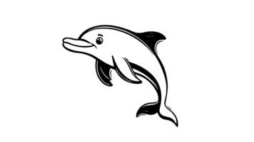 Animation forms a sketch of a dolphin icon video