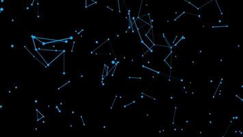 Abstract motion plexus of connecting dots and lines. Big data visualization, network, communication technology, blockchain, computer network and quantum computing video