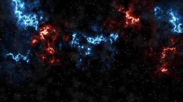 Space background with amazing nebula surrounded by sparkling stars and space dust. Universe, science and astronomy concept. 4K video