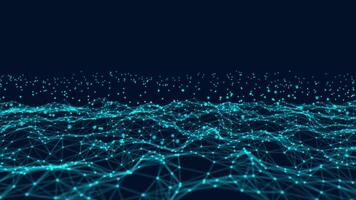 Abstract polygonal background with plexus of connecting dots and lines for big data visualization, global communication, science and technology concept. 4K animation video