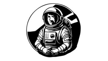 Animation forms a sketch of the astronaut icon video