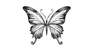 Animation forms a sketch of a butterfly icon video