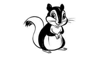Animation forms a sketch of a squirrel icon video