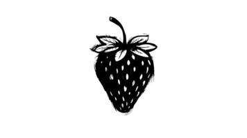 Animation forms a sketch of a strawberry icon video