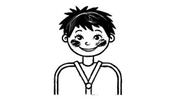 Animation forms a sketch of a boy icon video