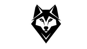 Animation forms a sketch of a wolf icon video