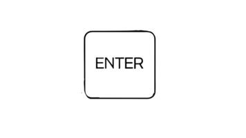 Animation forms a sketch of the enter button icon video