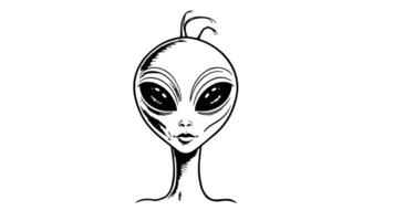 Animation forms a sketch of an alien icon video