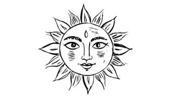 Animation forms a sketch of the sun icon video