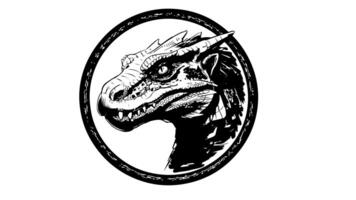 Animation forms a sketch of a dragon icon video